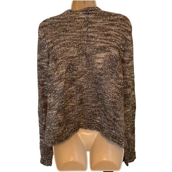 NWT Lane Bryant Women's Sequin Cardigan Size 14/16 Mohair Blend Cream/Brown - Picture 2 of 7
